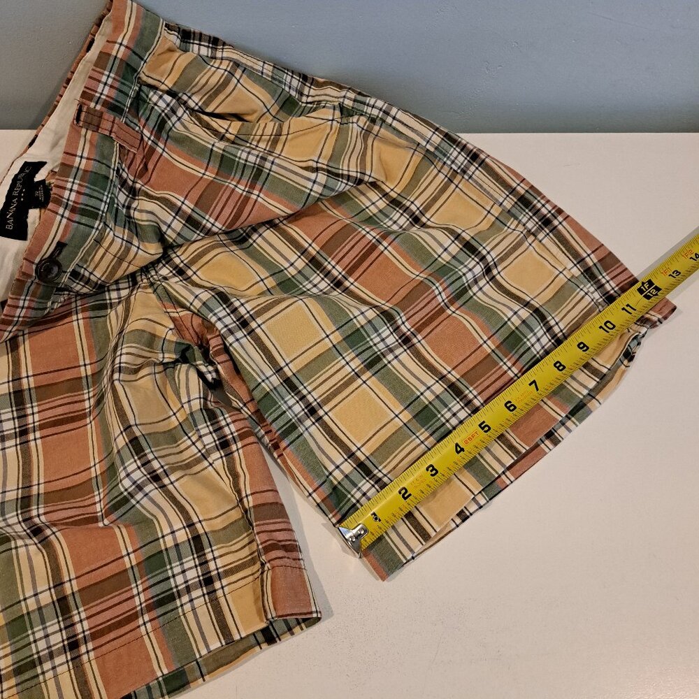 Banana Republic Men's 32x9.5 Flat Front 100% Cotton Plaid Shorts - Picture 14 of 14